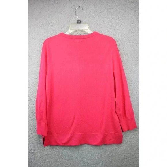 Crown & Ivy Pink and Navy Button-Up Sweater-XL-Barbie-core-Pearl Buttons - Picture 6 of 7